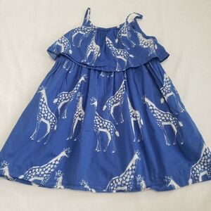 HTF Baby Gap Blue Giraffe Print Layered Dress